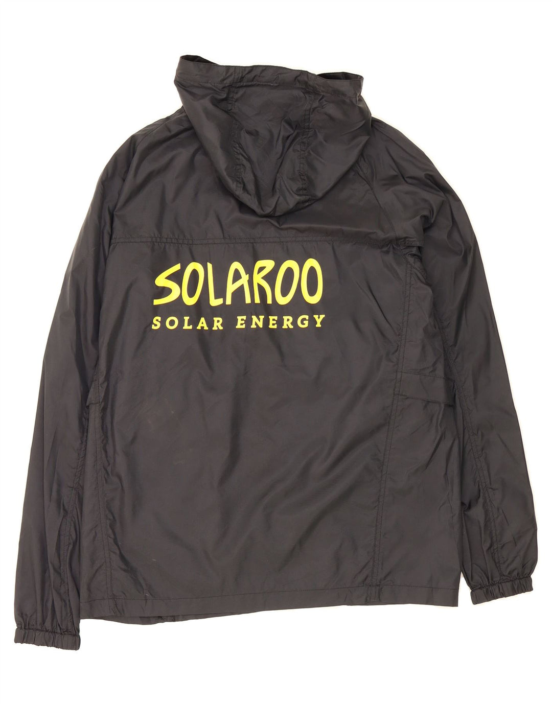 EDDIE BAUER Mens Hooded Graphic Rain Jacket UK 36 Small Black Nylon Vintage Eddie Bauer and Second-Hand Eddie Bauer from Messina Hembry 