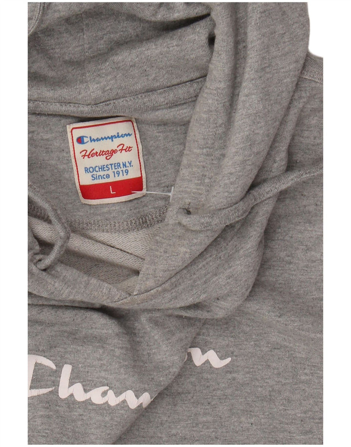CHAMPION Jersey con capucha y gráfico Heritage Fit para mujer Reino Unido 40 Grande Gris