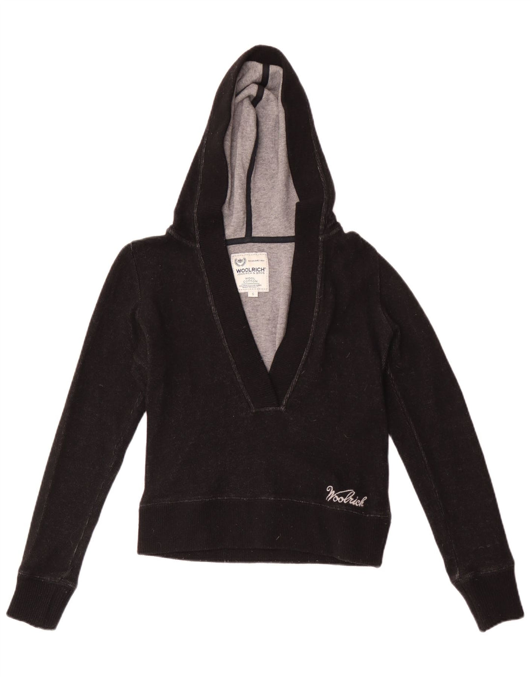 Woolrich Jersey con capucha para mujer UK 10 Small Black Wool