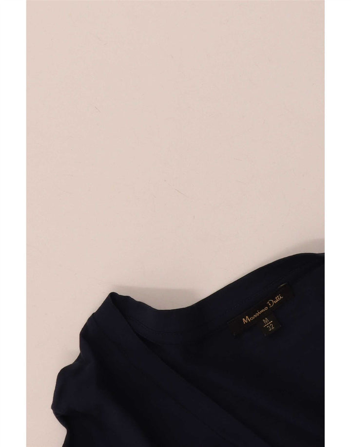 Massimo Dutti Blusa Manga 3/4 Mujer UK 40 Medium Azul Marino