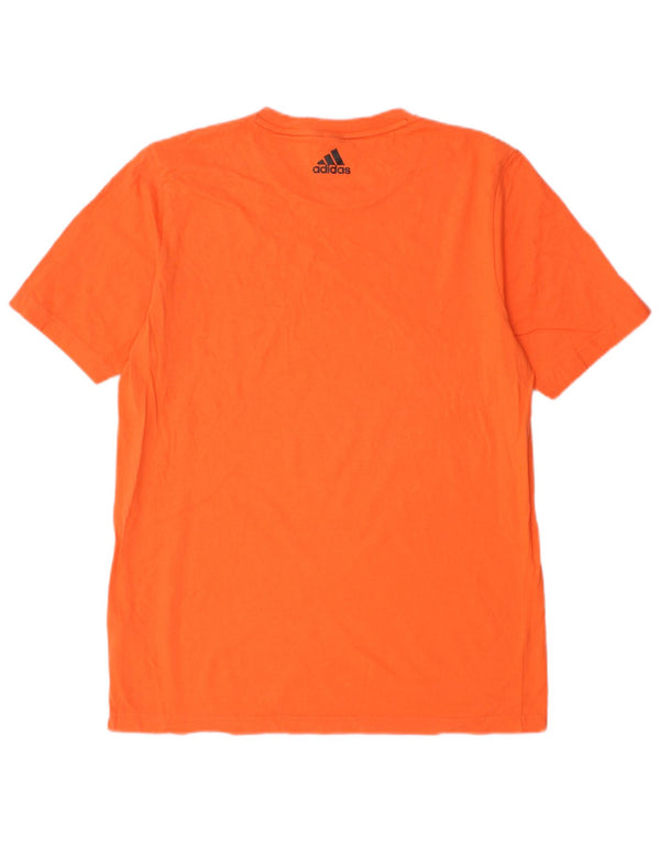 Adidas - Camiseta gráfica para hombre, talla pequeña, algodón naranja