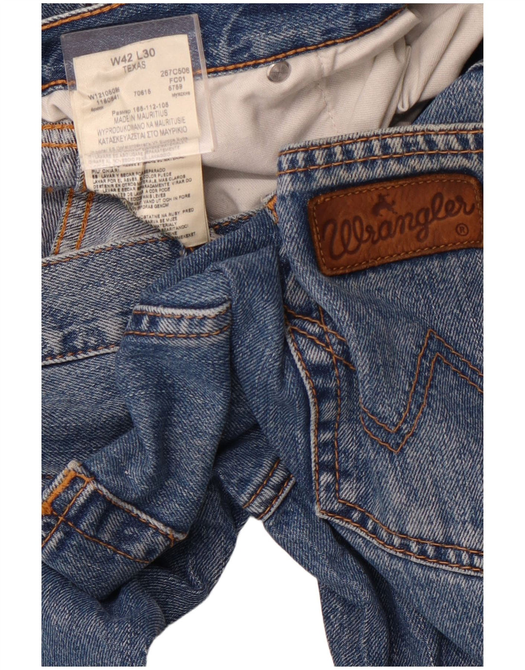 WRANGLER Vaqueros rectos Texas para hombre W42 L30 Algodón azul