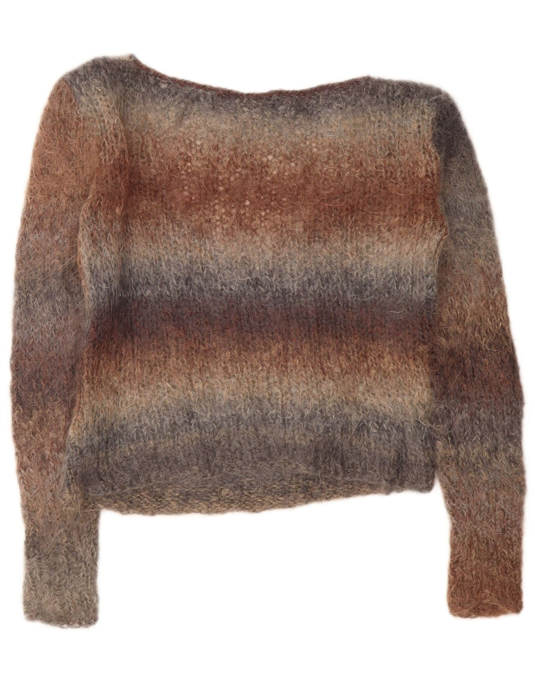 Vintage mujer V-cuello jersey suéter Reino Unido 14 medio multicolor rayas