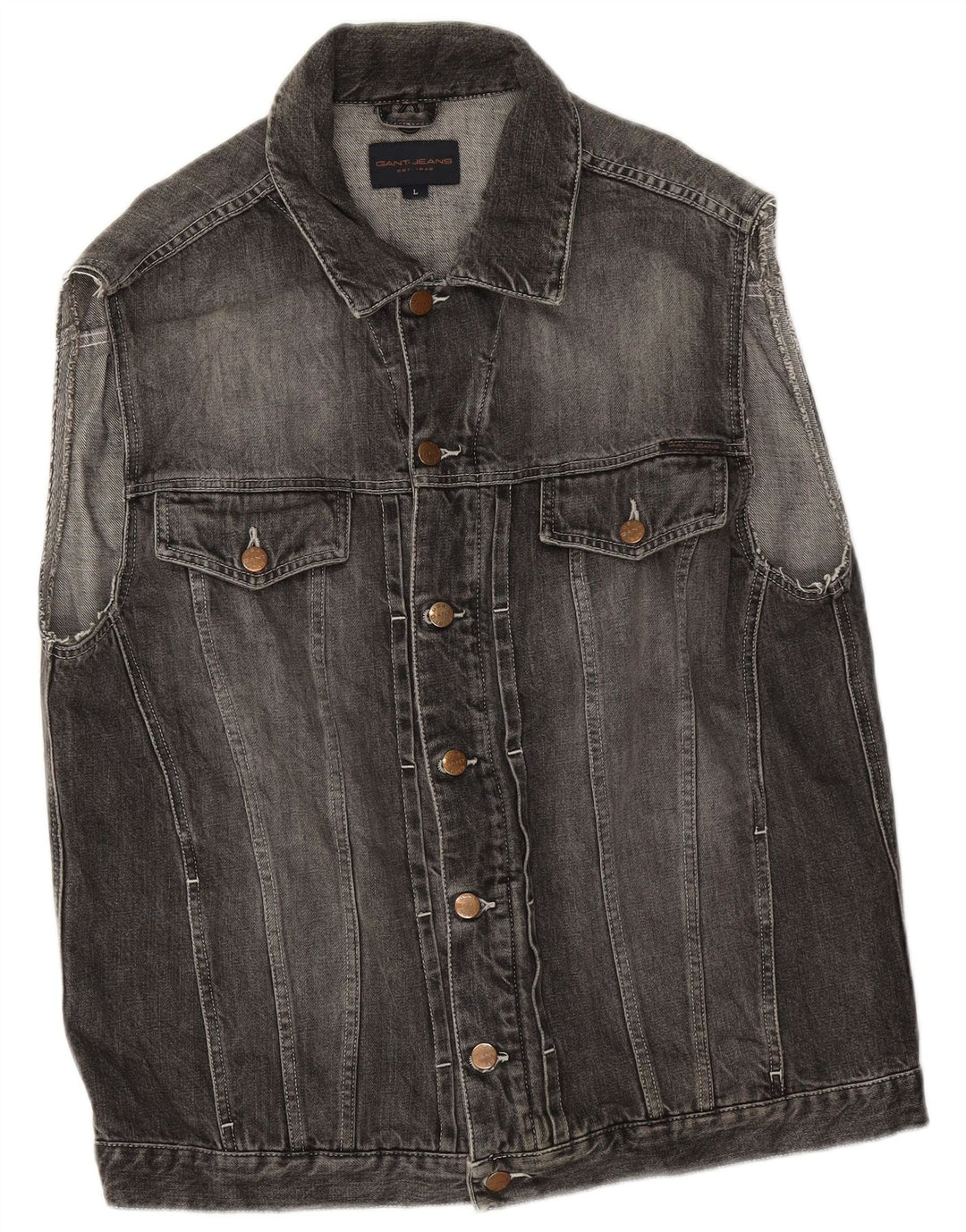 Gant Chaleco vaquero para hombre Reino Unido 40 Grande Gris Algodón