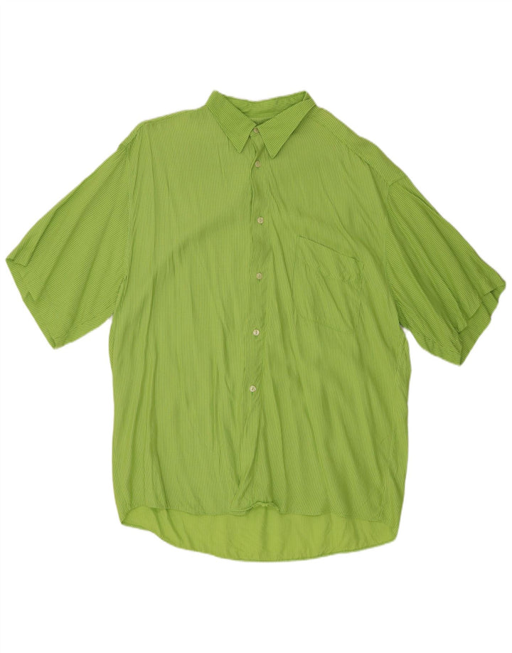 TIPO' S Camisa de manga corta para hombre XL Raya diplomática verde