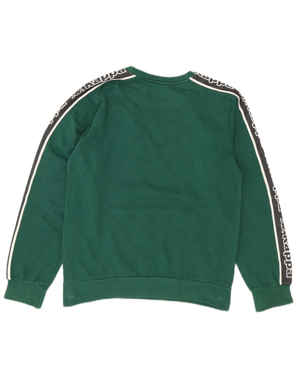 Kappa Boys Graphic Sudadera Jumper 11-12 años Verde Colorblock Algodón
