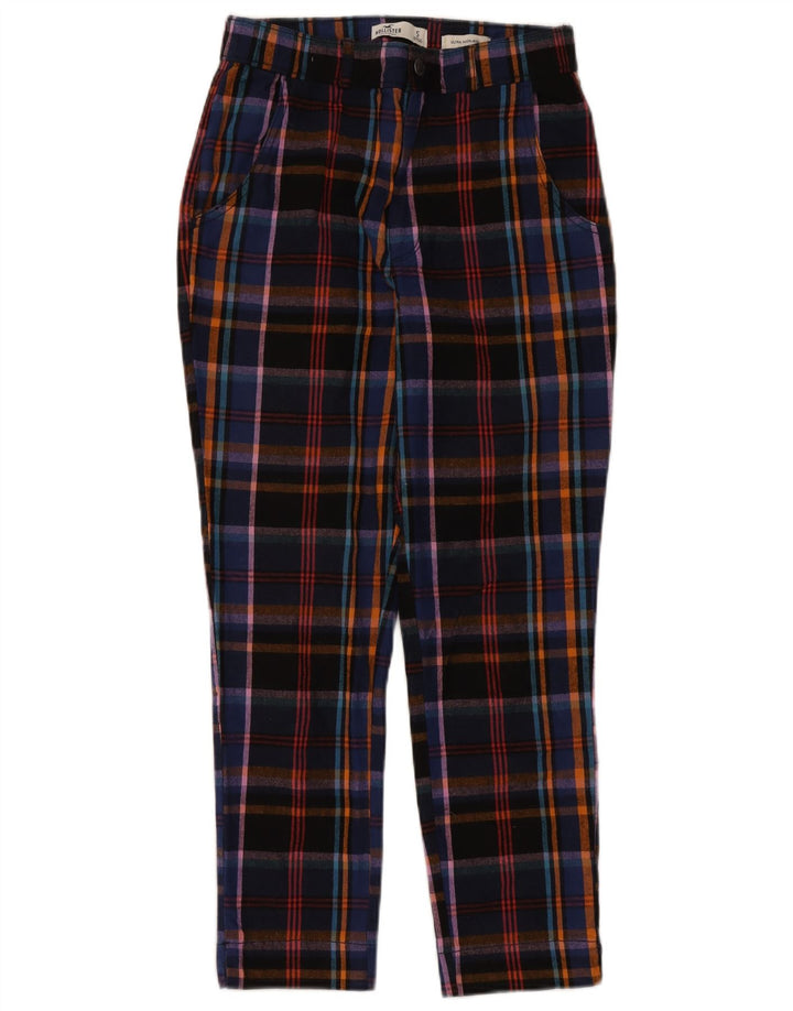 Pantalones Cortos Hollister Mujer Pequeños W27 L25 Cuadros Multicolores