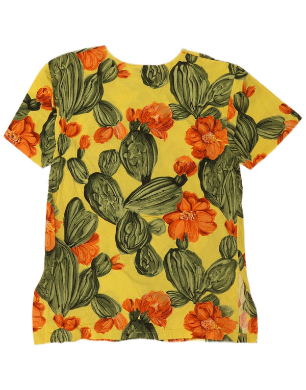 New Penny Camiseta gráfica para mujer Top UK 40 Algodón floral amarillo mediano