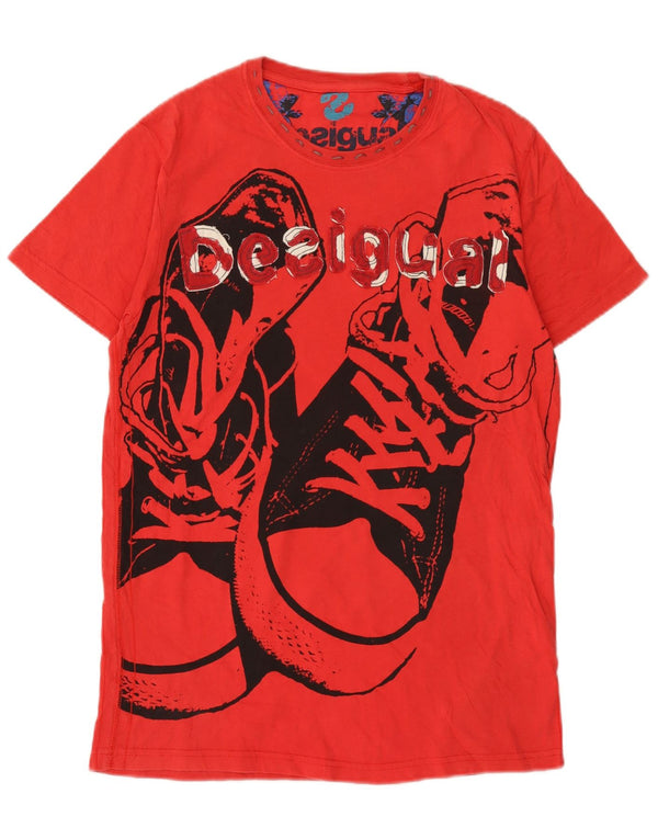 DESIGUAL Camiseta gráfica para hombre Top Small Red Cotton