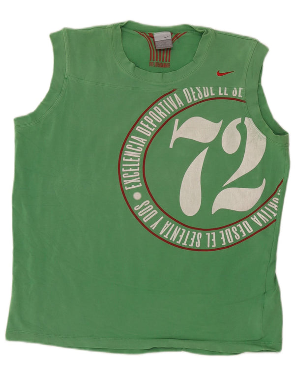 Nike Mens Graphic Vest Top UK 42/44 Grande Verde Algodón