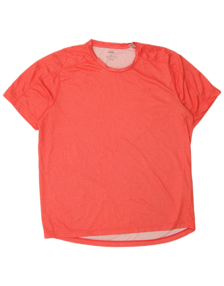 Adidas Mens Climalite Camiseta Top Grande Poliéster Rojo