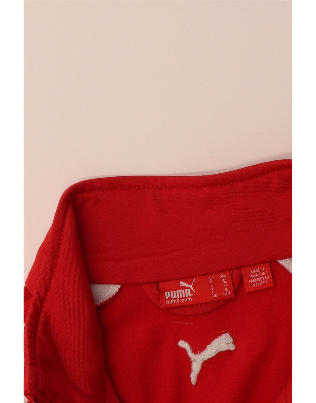 PUMA Boys Tracksuit Top Jacket 15-16 Years Red Colourblock Polyester Vintage Puma and Second-Hand Puma from Messina Hembry 