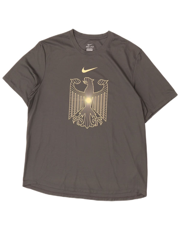 Camiseta Nike Dri Fit Graphic para hombre, talla grande, poliéster gris