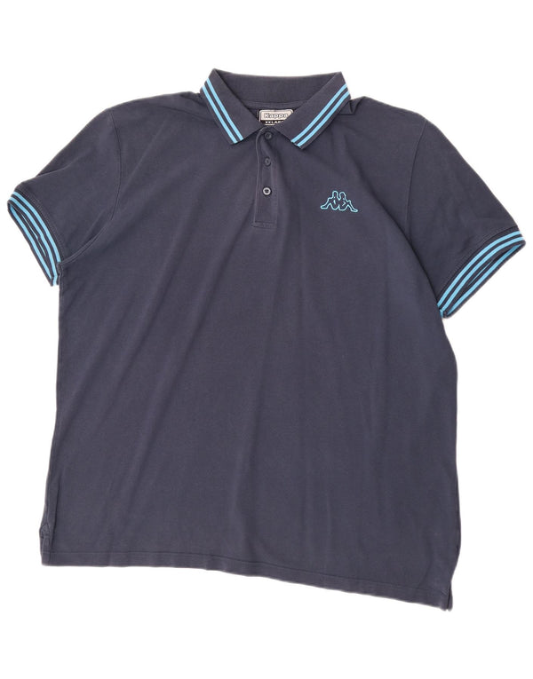 Kappa Polo Hombre 2XL Algodón A Rayas Azul Marino