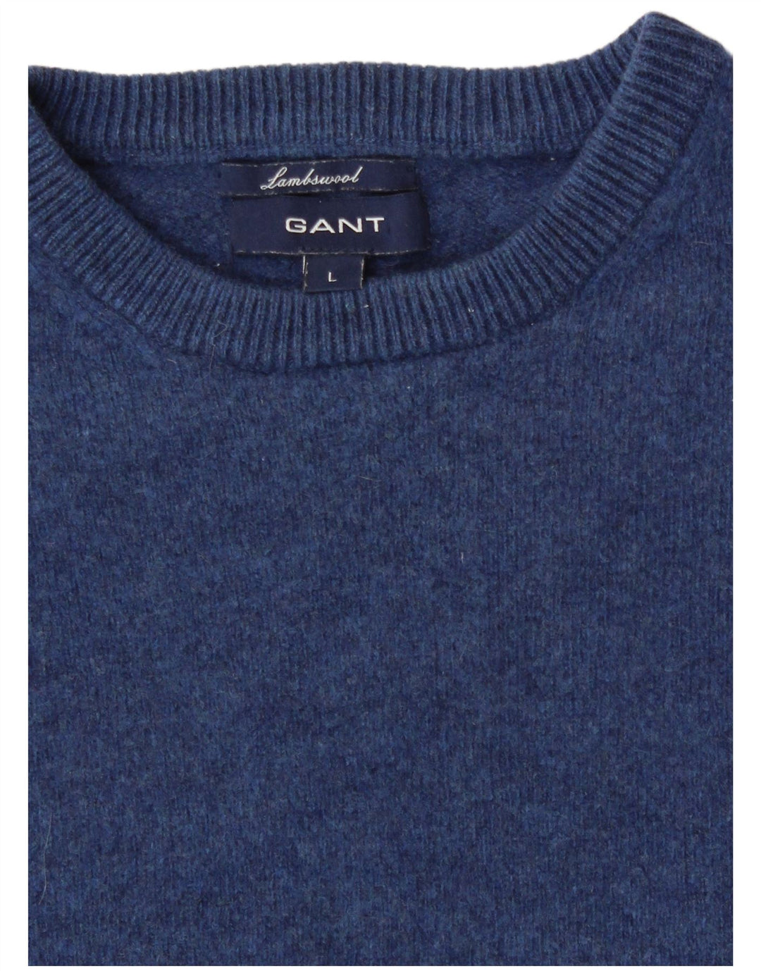 GANT Jersey con cuello redondo para niño, talla grande, lana de cordero azul, 12-13 años