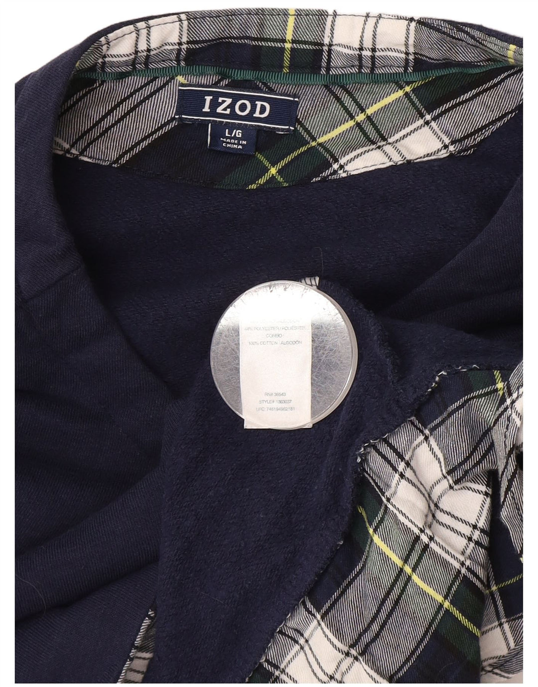 Izod Mujer Sudadera Jumper UK 46 Grande Azul Marino Algodón