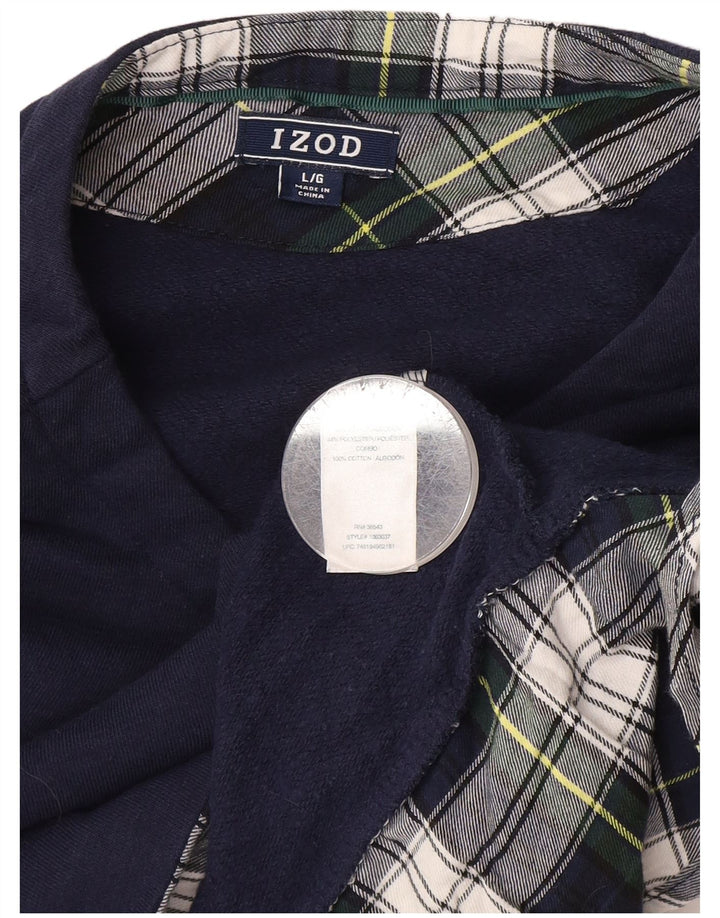 Izod Mujer Sudadera Jumper UK 46 Grande Azul Marino Algodón