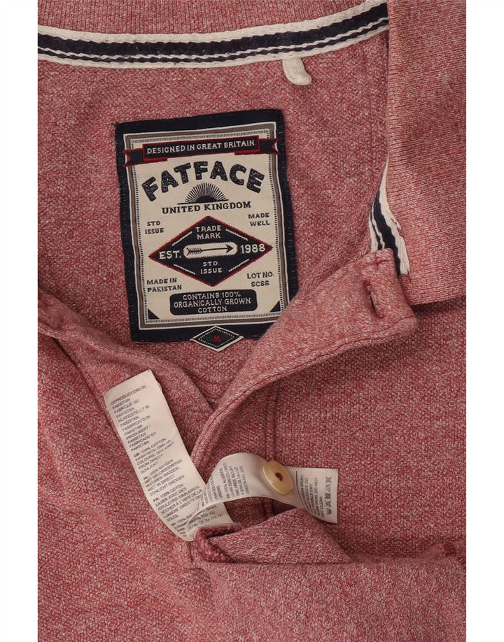 Polo de hombre Fat Face de algodón moteado en rojo medio