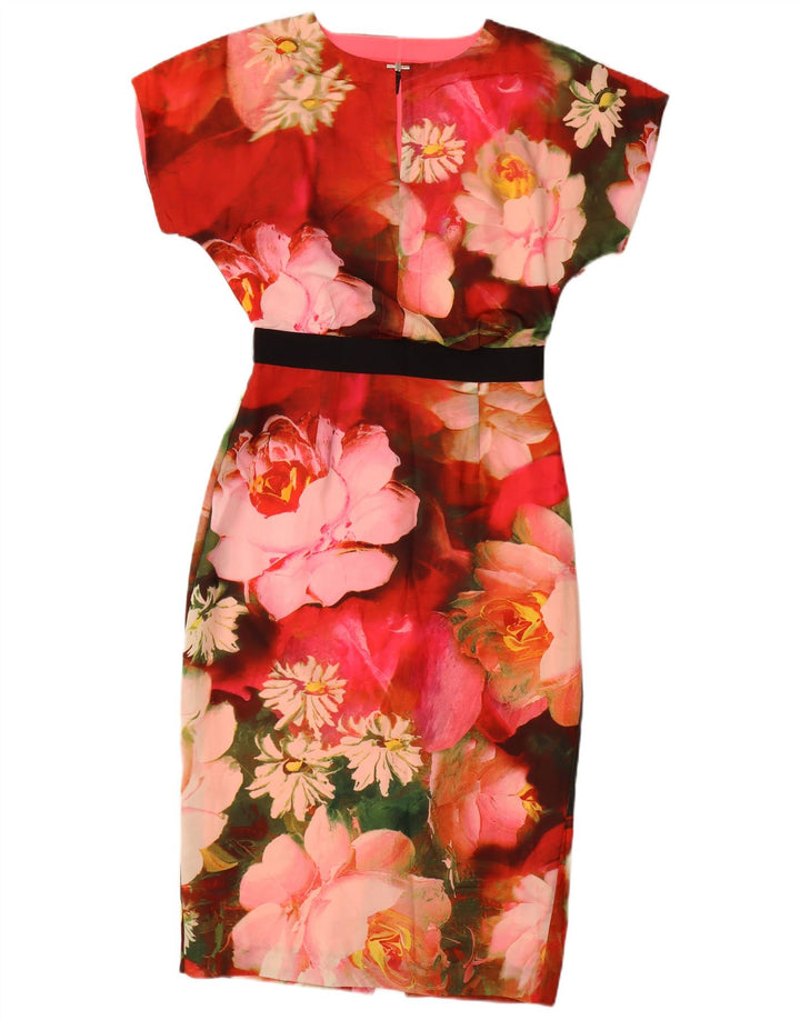 Ted Baker Vestido tubo para mujer Talla 2 Pequeño Poliéster floral multicolor