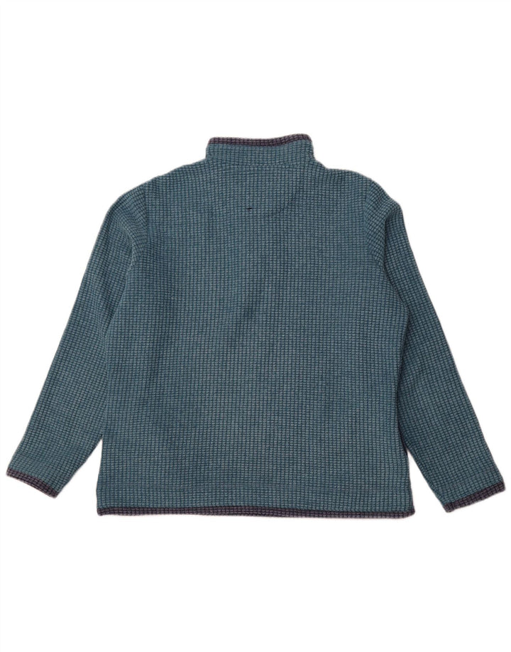 WEIRD FISH Womens Zip Neck Fleece Jumper UK 16 Large  Blue Polyester