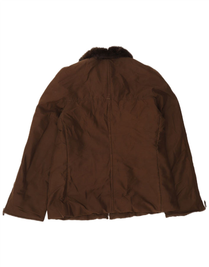 Marella Chaqueta Bomber para Mujer UK 42 Poliéster Marrón Medio