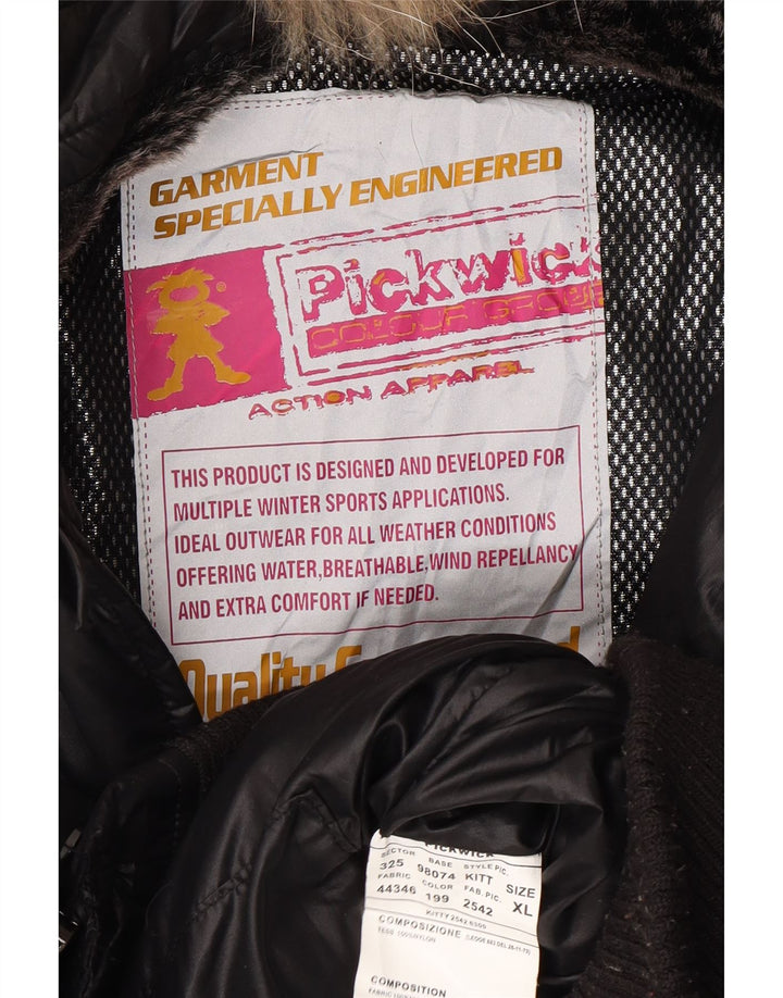 PICKWICK Chaqueta acolchada con capucha para mujer UK 40 XL Nylon negro