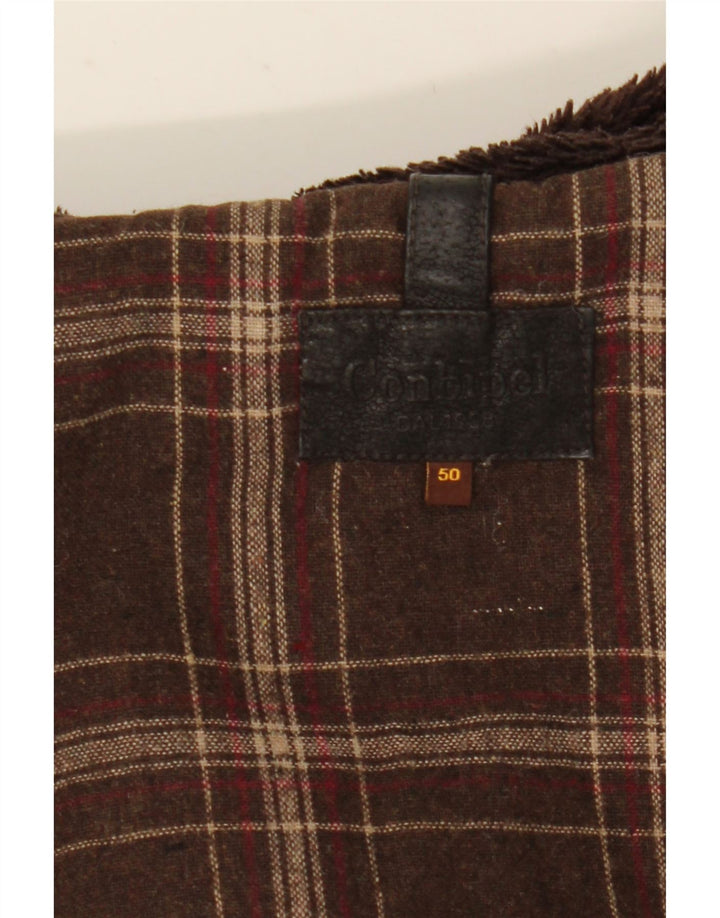 Conbipel Chaqueta De Cuero Con Capucha Para Hombre IT 50 Cuero Marrón Medio