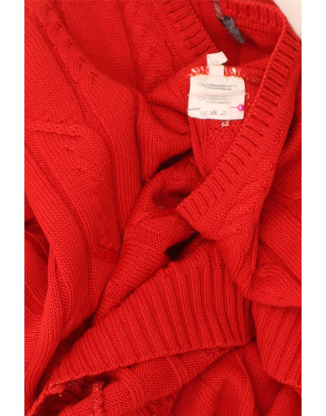 Il Granchio Jersey Regular Fit Con Cuello En V De Lana Rojo Medio |