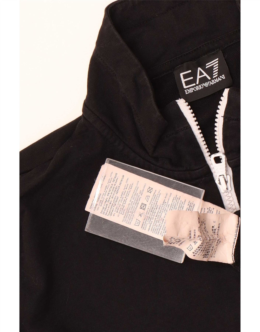 Emporio Armani Chaqueta superior de chándal con gráfico para hombre Algodón negro mediano