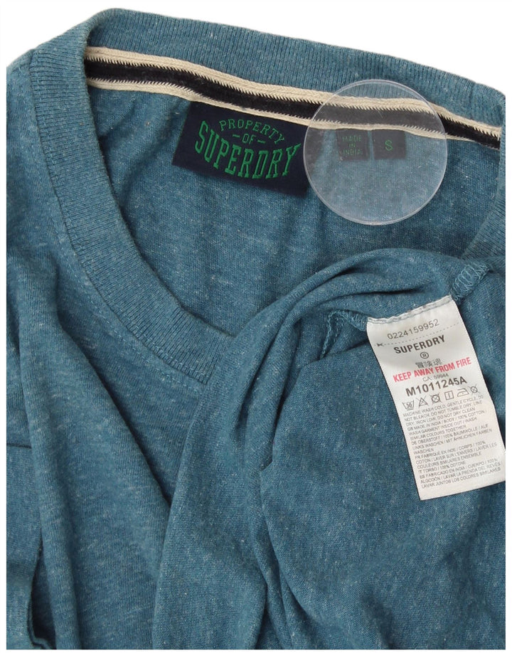 SUPERDRY Camiseta para hombre Top Small de algodón moteado azul