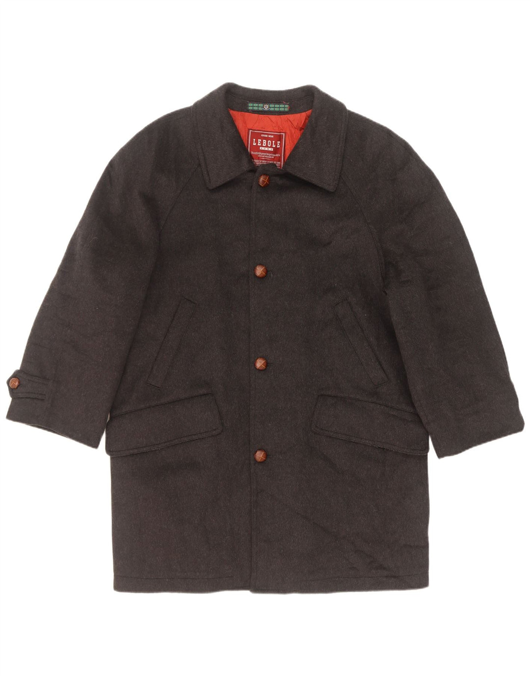 Abrigo Lebole para hombre Reino Unido 40 Lana gris grande