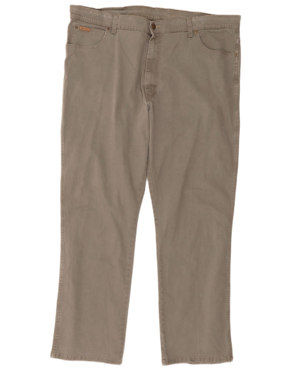Wrangler Pantalones casuales rectos elásticos Texas para hombre W42 L32 Algodón gris