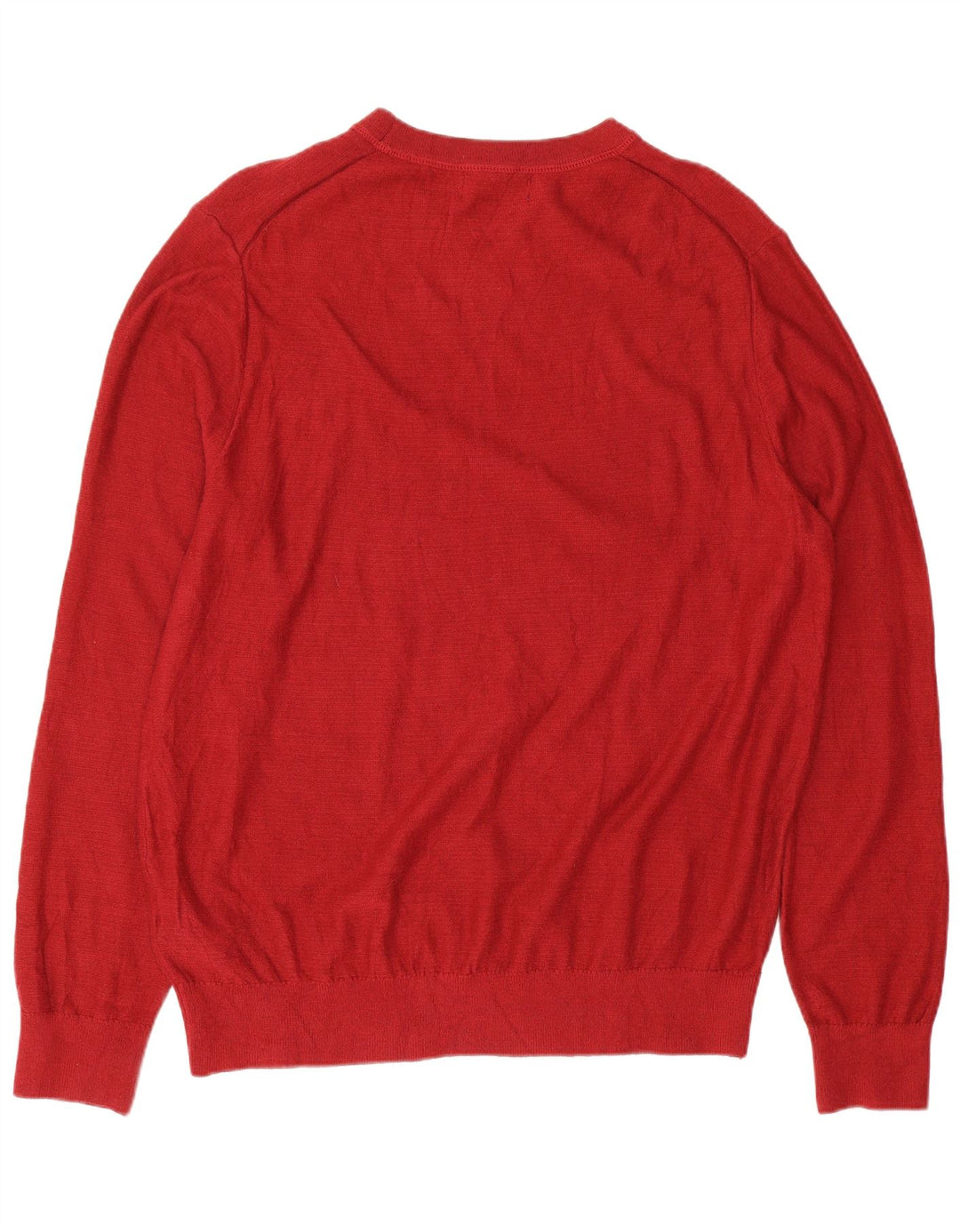 Nautica Jersey de cuello redondo de ajuste regular para hombre de algodón rojo medio