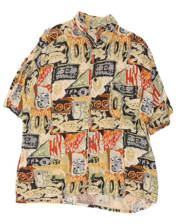 Camisa C&A Hombre De Manga Corta Grande Viscosa Geométrica Multicolor