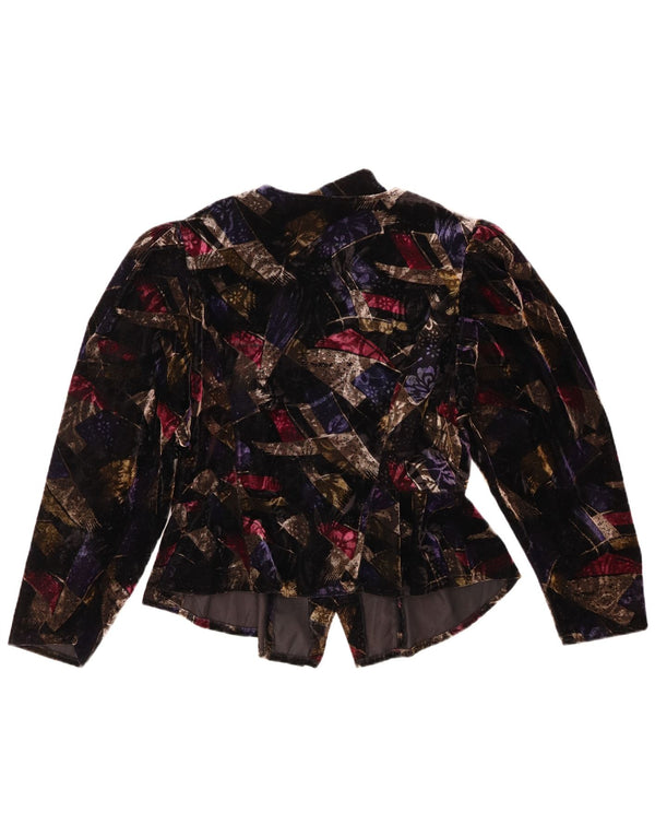 Yessica Blusa camisera de terciopelo de manga larga para mujer EU 42 Large Black Geométrico