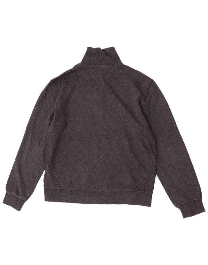 HUGO BOSS Hombre | Sudadera con cuello y cremallera tipo jersey de algodón gris medio
