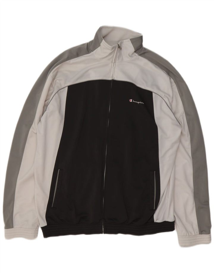 Champion Chaqueta De Chándal Para Hombre 2XL Poliéster Color Block Negro