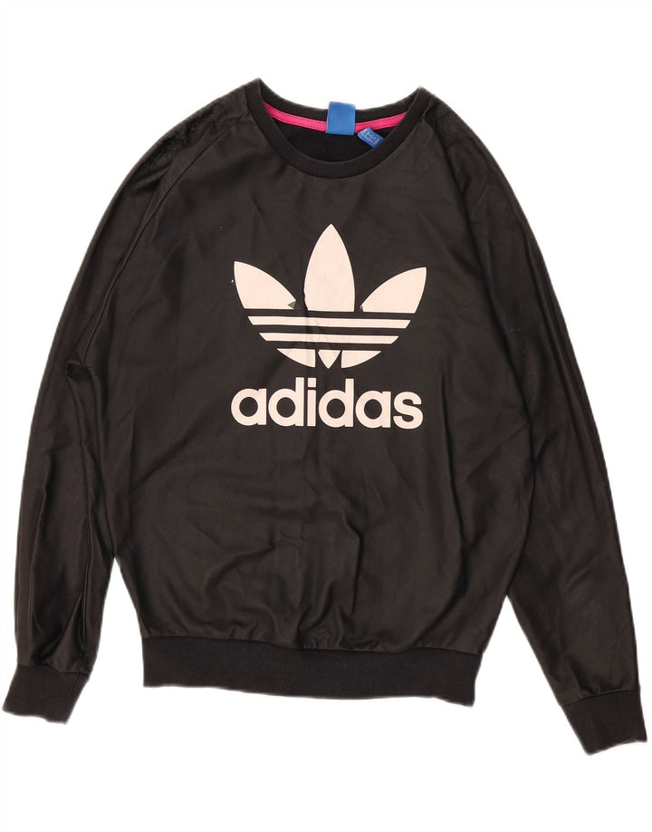 Adidas - Sudadera extragrande con gráfico para mujer, talla 8, color negro