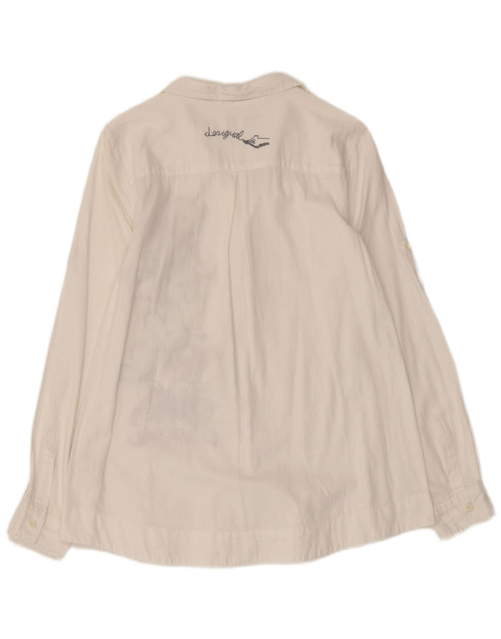 DESIGUAL Camisa gráfica para mujer UK 10 Small White Floral Cotton