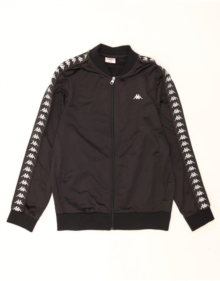 Kappa Mens Graphic Chándal Top Chaqueta Grande Poliéster Negro