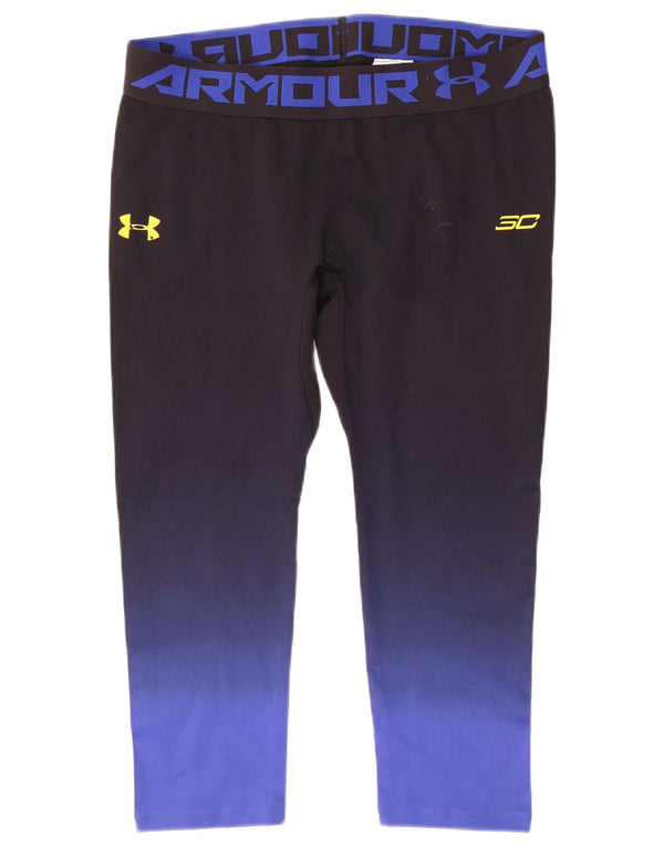 Under Armour Leggings cortos Heat Gear para mujer UK 20 2XL Bloque de color negro