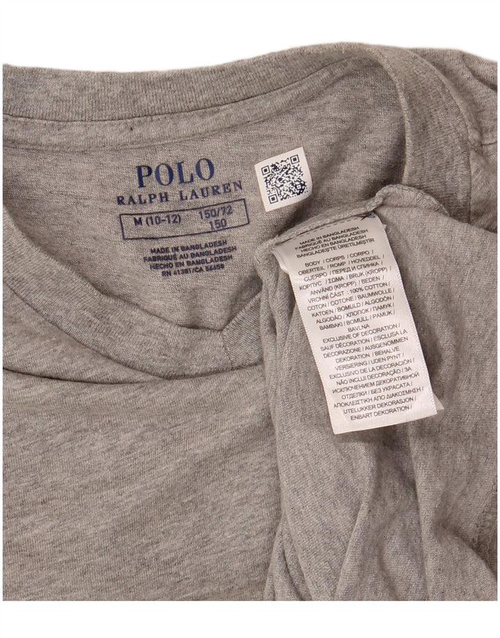 POLO RALPH LAUREN Camiseta Niña Top 8-9 Años Algodón Moteado Gris Medio