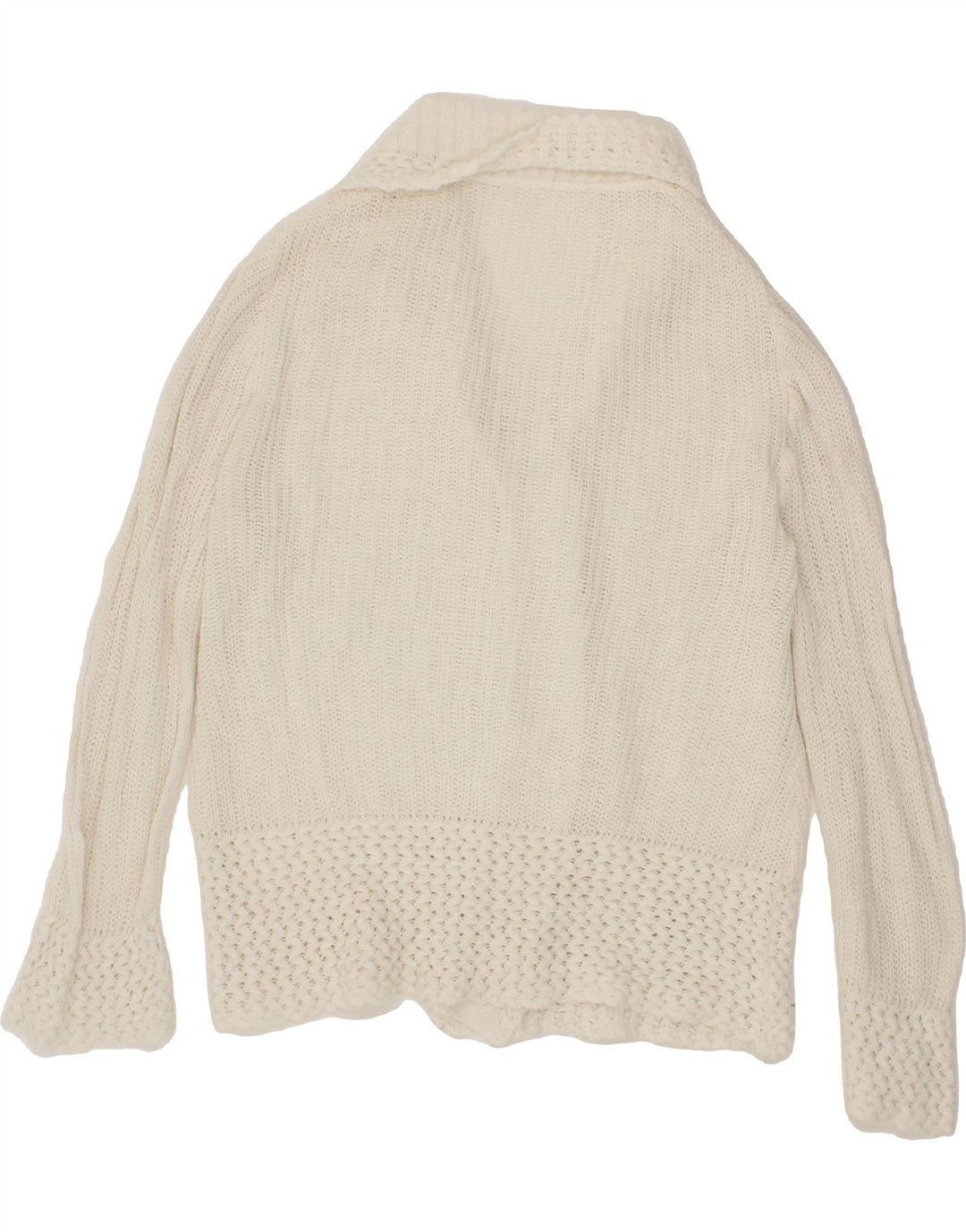 VINTAGE Womens Cardigan Sweater UK 16 Large White Vintage Vintage and Second-Hand Vintage from Messina Hembry 