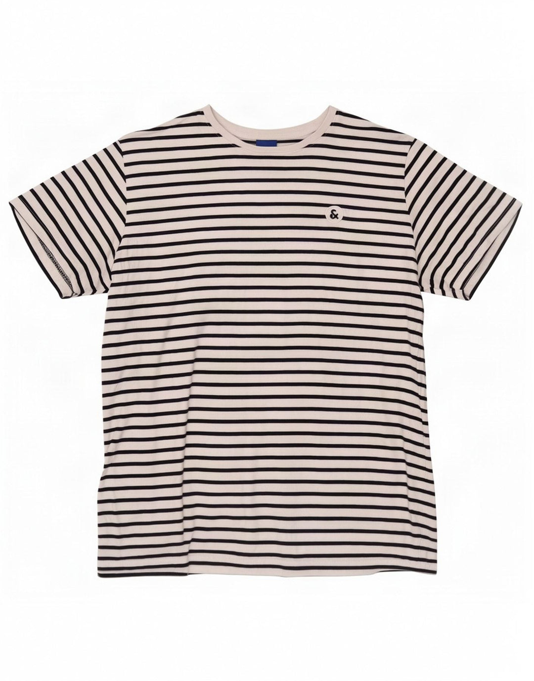 Jack & Jones Hombre Camiseta Top Grande De Algodón A Rayas Blancas