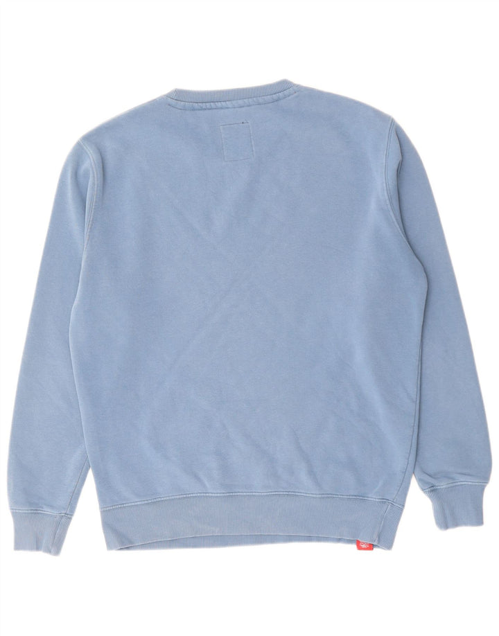 Alpha Industries Hombre Sudadera Gráfica Jumper Algodón Azul Medio
