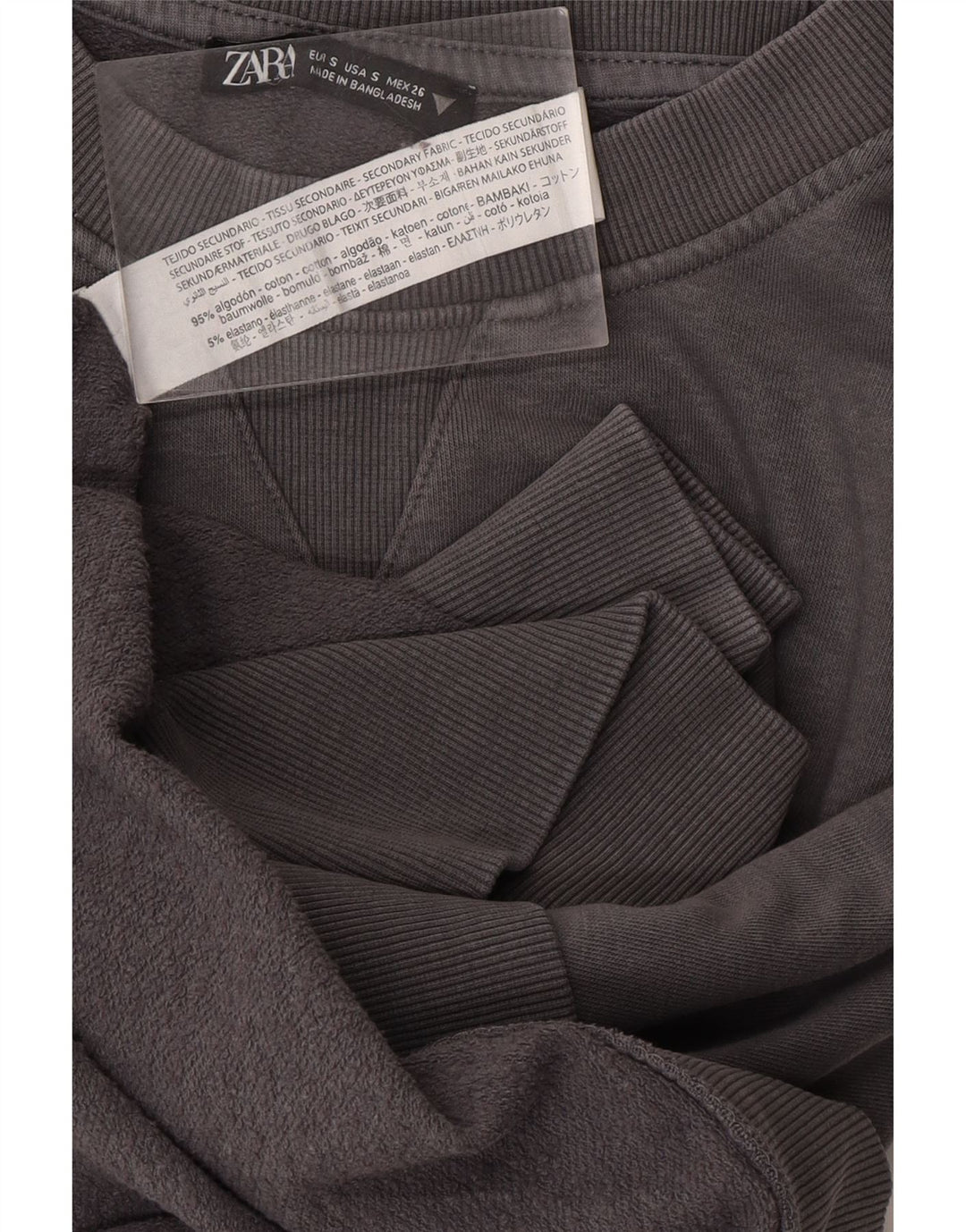 ZARA Mens Sweatshirt Jumper Small Grey Cotton Vintage Zara and Second-Hand Zara from Messina Hembry 