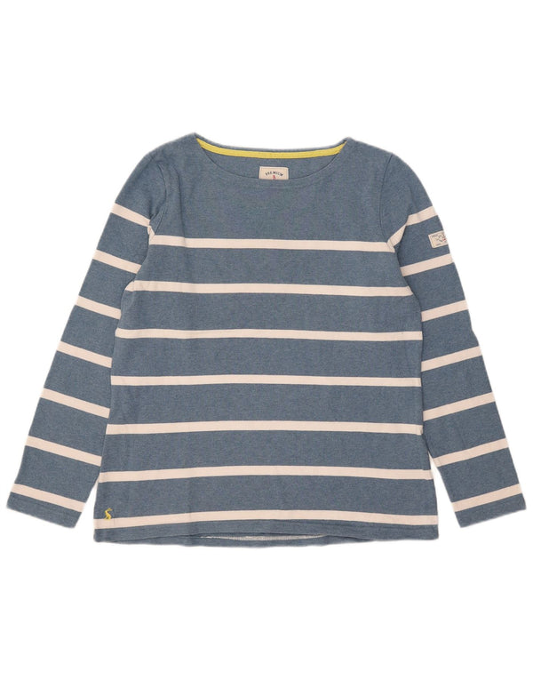 Joules Top Mujer Manga Larga UK 44 Grande Algodón A Rayas Azul