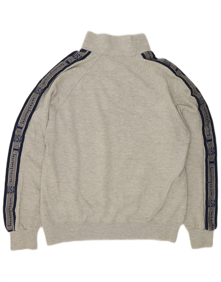 Champion Sudadera Con Gráfico Y Cuello Con Cremallera Jumper Gris Medio Colorblock