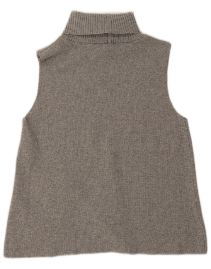 Zara Top sin mangas con cuello vuelto para mujer UK 44 Poliéster gris medio