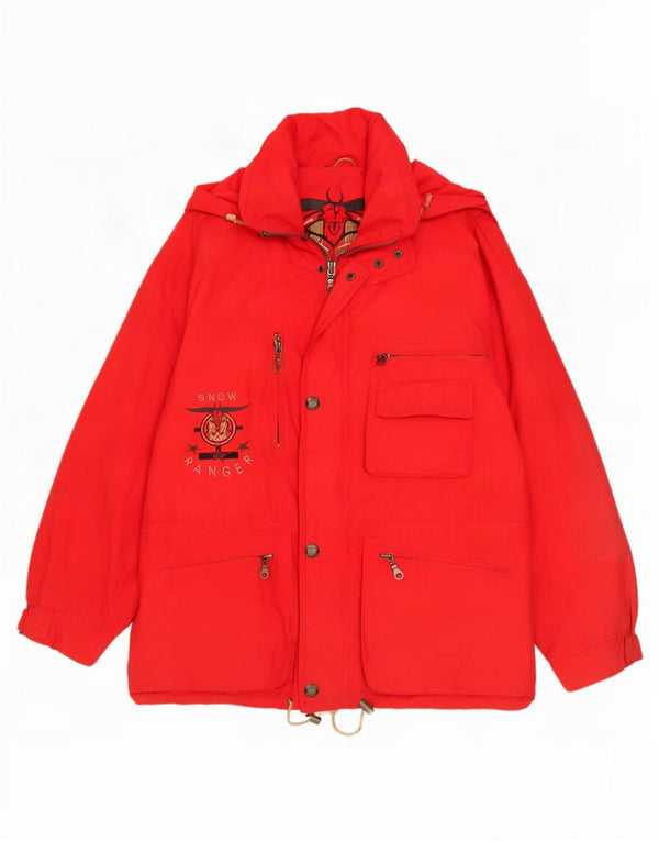 Chaqueta utilitaria vintage para hombre IT 54 2XL Poliamida roja